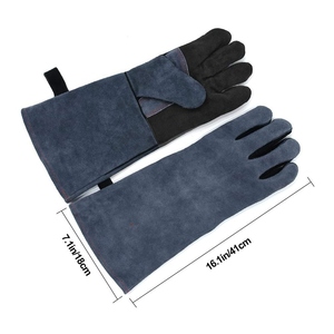 Gants de sécurité en cuir de vachette lisse, robustes et renforcés, pour soudeurs, pompiers, résistants à la chaleur pour le barbecue, conformes aux normes EN420/ANSI - Product Image 1