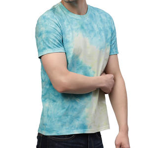 Camiseta de algodón con cuello redondo para hombre al por mayor, personalizada con efecto Tie-Dye, manga corta, estilo urbano, estampado completo, marca privada, suministro OEM ODM - Product Image 6