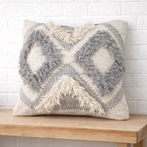 Housse de coussin lombaire rayée bohème 30x50, tissée à la main, texturée, lavable, style bohème chic, à prix avantageux - Product Image 2