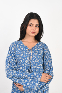 Elegante Vestido Casual de Verano con Estampado Floral, Cuello en V, Manga Larga, Cintura Natural con Lazo, Estilo Bohemio - Product Image 6