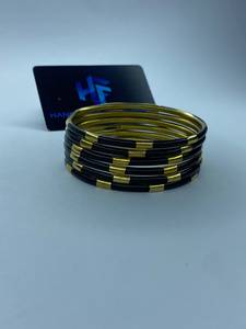 Handforge Global Impex Women's Ethnic Brass <b>Resin</b> Imitation Pearl Bangles Channel Setting for Party Occasions-OEM/ODM Factory - Product Image 4