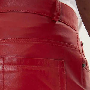 Pantalones de cuero genuino de alta calidad OEM para hombre, pantalones de cuero de moda en venta, pantalones de cuero de alta calidad. - Product Image 6