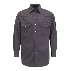 Factory Direct Workplace Safety FR Cotton High Visibility Oil Gas Stain Resistant Long Sleeve 8 OZ <b>Worker</b> <b>Shirts</b> - Product Image 2