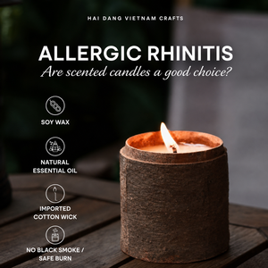 Bougie artisanale en cire de soja à l'huile essentielle de cannelle, support en écorce, Vietnam, naturelle, vente en gros, luxe, style bohème, personnalisable - Product Image 1