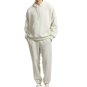 High Quality 100% Cotton Custom Hoodie Sweatpants Set Oversized Streetwear Tracksuit for <b>Men</b> for Winter - Product Image 2