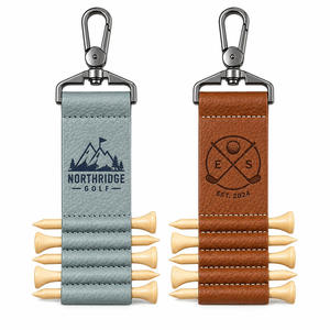 Porte-tee de golf en cuir personnalisé avec logo, vente en gros - Product Image 1
