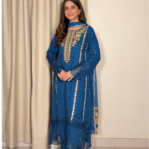 3 piezas de ropa formal de chifón para Eid, ropa tradicional para el trabajo. - Product Image 1