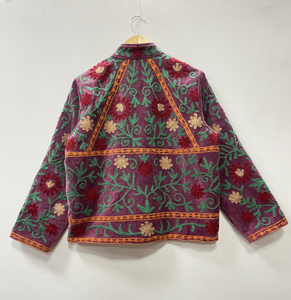 Chaqueta de Terciopelo Estilo Bomber para Mujer, Bordado Floral, 100% Algodón, Cuello Alto Suave, 600g, Logotipo Frontal, para Todas las Temporadas, Ropa de Fiesta - Product Image 2