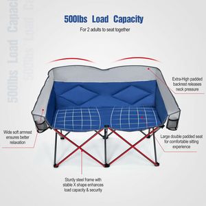 Sedia da Campeggio Pieghevole con Schienale Imbottito, Seduta Portatile in Alluminio per Esterni con Borsa per il Trasporto - Product Image 4