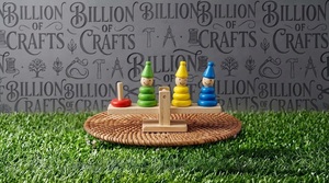Jeu d'équilibre en bois coloré, jouet éducatif précoce, balance de clown - Product Image 4
