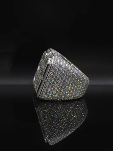 Luxury Moissanite Cocktail Ring 925 Silver Baguette Cut Pave Setting <b>Number</b> Design Unisex Party Jewelry - Product Image 3
