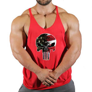 Nuevas Camisetas de Tirantes de Algodón con Estampado de Calavera para Hombre, Estilo Hip Hop, Cuello Redondo con Botones, para Gimnasio, Culturismo y Fitness - Product Image 5