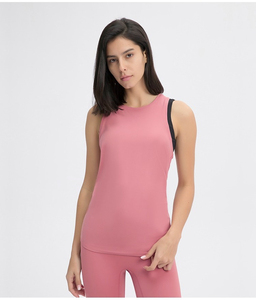 Tops Cortos de Color Sólido al por Mayor para Mujer, Camisetas sin Mangas de Algodón, Ropa Deportiva Transpirable con Cuello Redondo - Product Image 1