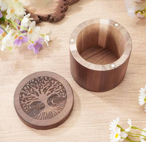Wooden <b>Ashes</b> Urn Tree of Life Keepsake Box Portable Cremation Urn <b>for</b> Human and Pet Memorial Home Decor - Product Image 3