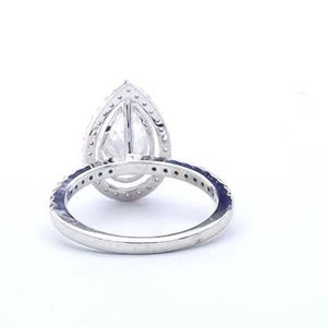 แหวนค็อกเทลเพชรแล็บโกรว์สามเม็ดแบบคลาสสิกสำหรับทุกเพศ ทองคำแท้ 14K ชุบทอง 14K แบบหนามเตย สไตล์ฮิปฮอป - Product Image 3