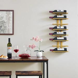 ชั้นวางไวน์ติดผนังโลหะสีทอง 8 ชั้น สไตล์โมเดิร์น สำหรับตกแต่งบ้านหรูหรา ประหยัดพื้นที่ ดีไซน์เรียบหรู ชั้นวางขวดไวน์แนวตั้ง - Product Image 3