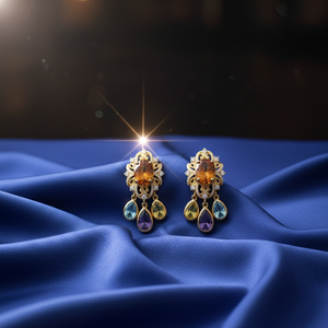 <b>Top</b> Selling Yellow Oval CZ Earrings 925 Sterling <b>Silver</b> 18K Gold Plated Trendy Fashion Earrings Handmade Statement Jewelry - Product Image 2