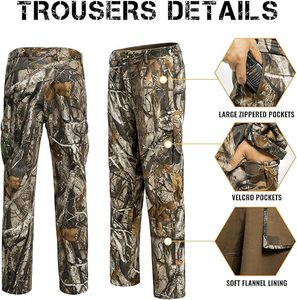 Ensemble veste et pantalon de chasse camouflage pour homme, vêtements d'extérieur imperméables en softshell, vêtements d'automne - Product Image 3