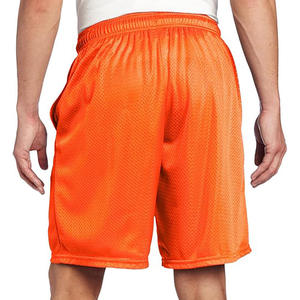 Custom Logo Men's High Quality Double <b>Layer</b> Polyester Gym Mesh Shorts <b>Mid</b> Waist Elastic Waist Breathable Heat-Transfer Printed - Product Image 5