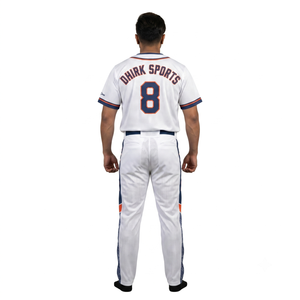 Ensemble uniforme de baseball personnalisé en maille double tricotée/œil-de-perdrix 100 % polyester pour homme, avec nom d'équipe, manches courtes, pour l'athlétisme - Product Image 2