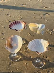 Copa de Vino Hecha a Mano con Conchas Marinas Naturales, Cristalería de Vietnam para Fiestas en la Playa, Decoración Costera para el Hogar, Servicio de Bodas, Venta al por Mayor - Product Image 6