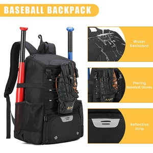 Sac à dos personnalisable en polyester pour baseball, hockey et softball, idéal pour le transport d'équipements d'équipe et le rangement de raquettes et de balles – Prix attractif, livraison rapide - Product Image 2