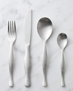 Juego de cubiertos de acero inoxidable con acabado mate, diseño minimalista, apto para lavavajillas, vajilla para bodas, cubertería para el hogar y restaurantes. - Product Image 1
