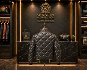 เสื้อแจ็คเก็ตพัฟเฟอร์บุผ้าฝ้ายสีดำสำหรับผู้ชาย ยี่ห้อ WASONS INTERNATIONAL คอตั้ง ปิดด้วยซิป ระบายอากาศได้ดี กันลม เหมาะสำหรับฤดูหนาว สวมใส่สบายๆ - Product Image 2