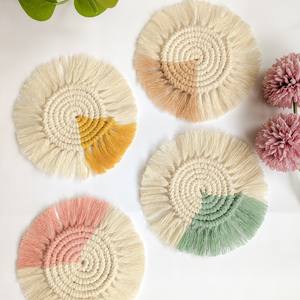 Posavasos de Macramé Tejido a Mano, Estilo Boho con Flecos, Tapete Largo de Algodón para Mesa, Ecológico, Aislante del Calor, Tamaño Personalizable - Product Image 6