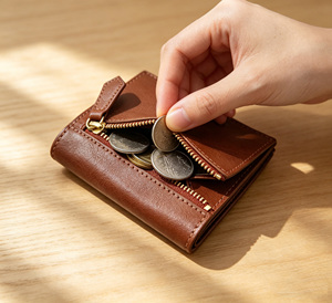 [Best Seller] Castello Italian Vegetable Tanned Leather Minimalist Unisex Bi-fold Card Hasps Closure Embossed Logo Coin <b>Wallet</b> - Product Image 3