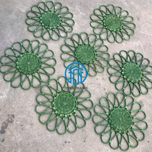 Green <b>Rattan</b> Placemat Elegant <b>Table</b> Mat For <b>Dining</b> <b>Table</b> Natural Handmade Placemat For Kitchen Home Styling - Product Image 3