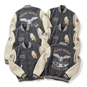 OEM Custom Letterman <b>Jacket</b> Wholesale Maroon Wool Body <b>Cream</b> Leather Sleeve Geode Crystal Patch Chenille Bomber Outerwear - Product Image 6