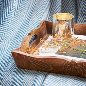 Modern Walnut Wood Tray Vintage Aesthetic Wooden Printed Tray <b>Rustic</b> Wooden Printed Tray for Style Decor Wholesale Serving - Product Image 3