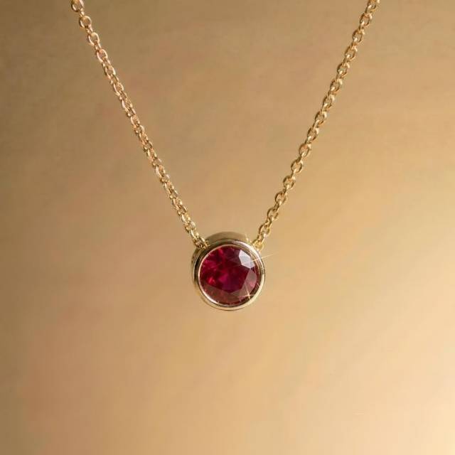 Vintage Gold Plated 925 Silver Ruby Red Gemstone Charm Pendant Third Party Certified Natural Stone Engagement Jewelry for Women