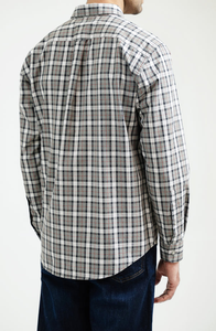 Chemise en coton à carreaux gris légère pour homme, chemise décontractée à manches longues, chemise boutonnée élégante décontractée, chemise décontractée pour homme - Product Image 3