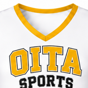 Haut d'uniforme de cheerleading jaune sans manches, col en V, pour entraînement de danse d'équipe, compétition, vêtements de sport - Product Image 5