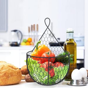 Exports Quality Circle Black Metal Eco-Friendly Modern Fruit <b>Basket</b> Tabletop Display with Unique Shape & Multi-functional Design - Product Image 6