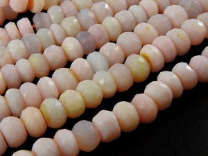 Perle ronde facettée en opale péruvienne rose, collier de 14 pouces, certifiée par un tiers, trou de 0,50 mm, marque PMEGEMSBEADS, modèle MS-B4 pour - Product Image 2