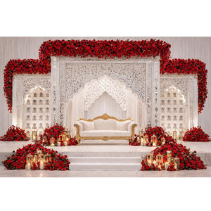 Dreamy Asian Wedding Contemporary <b>Mirror</b> Mandap Arabic Theme Wedding Stage Wall Panels <b>Lightweight</b> Customized Size New Arrival - Product Image 1