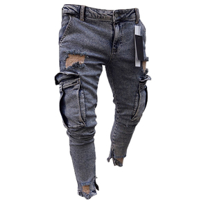 Pantalon cargo homme tendance couleur unie personnalisé style streetwear - Product Image 3