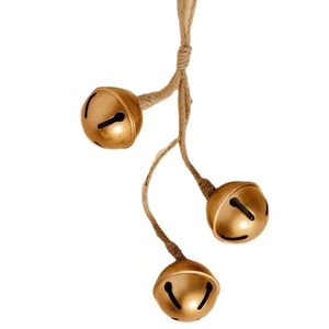 Golden Jingle Bell Ornament Alta calidad Más vendido en una sola cuerda Colgando Navidad Usado Jingle Bells - Product Image 1