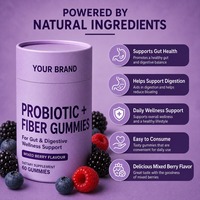 Gomitas Probióticas con Fibra Vegetariana, Sin Gluten, Sin Gelatina, Sin OMG, Marca Privada OEM, para el Apoyo al Bienestar Digestivo Intestinal