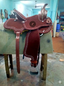 Selle de cheval en cuir brun de qualité supérieure, style anglais, style western, avec taille personnalisée - Nouvelle collection de designers - Product Image 3