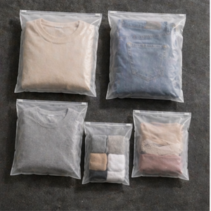 Custom Frosted EVA Zipper <b>Bags</b> Reusable <b>Zip</b> <b>Lock</b> Clothing Packaging Pouches Waterproof Garment Storage <b>Bags</b> with Slider Zipper - Product Image 5