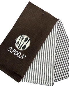 Emballage personnalisé Vente en gros Serviette de cuisine Design Tissu Marque Cadeau 100% coton Logo Brodé Fabricant en vrac - Product Image 1