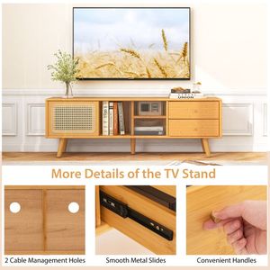 Supporto TV in Bambù per Televisori Fino a 65 Pollici, Ecologico ed Elegante - Product Image 6
