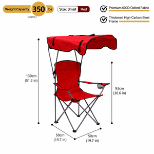 Chaise de camping pliante en aluminium portable pour l'extérieur avec auvent pare-soleil, légère et pliable pour la salle de sport et le jardin - Product Image 3