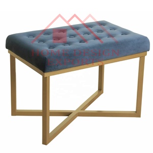 Taburete otomano de tela de terciopelo, nuevo diseño y Color, para sala de estar, Hotel - Product Image 1