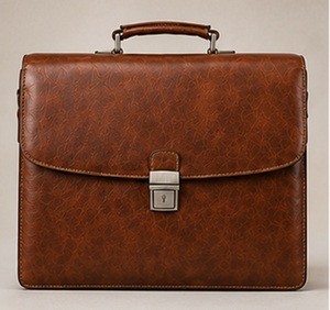 Bolso de Cuero Genuino de Lujo, Clásico, Portátil, Vintage, para Oficina, Portátil, Casual, para Hombre, para Viajes, con Cierre de Solapa - Product Image 1