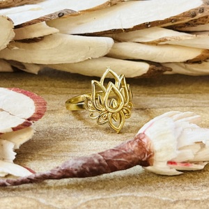 Luxury Boho Brass Lotus <b>Rings</b> 18K Gold Plated Floral <b>Statement</b> Cutout Wedding Gift <b>Rings</b> for Women Wholesale/OEM/ODM - Product Image 6